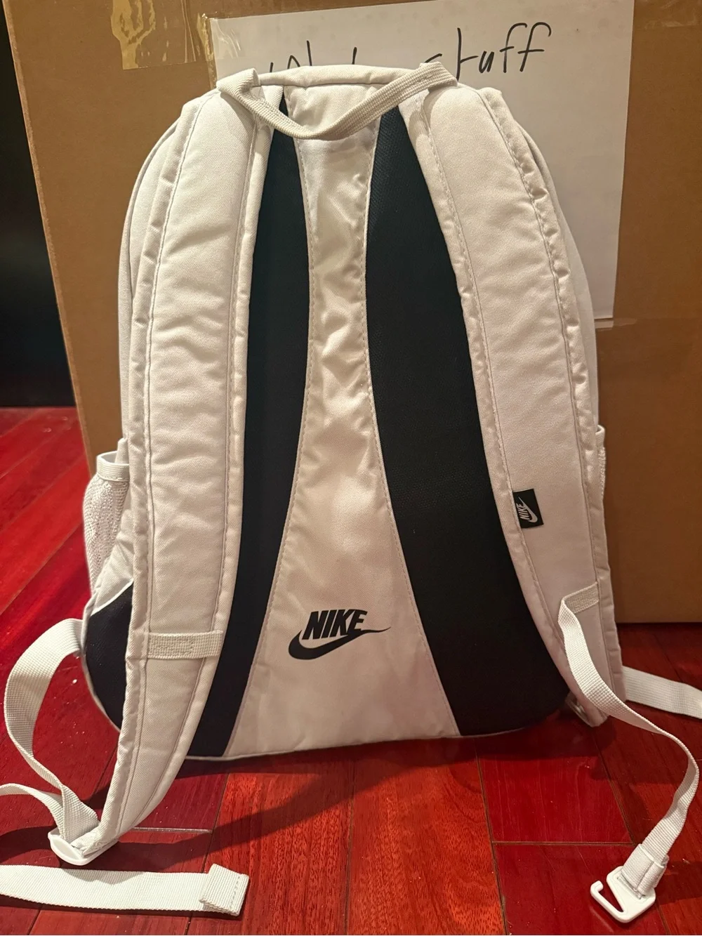 Nike Air White Backpack with Black Logo